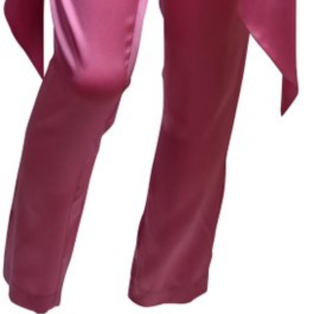 Thomas Wylde $995 Silk Pink Trouser Pants Size M - Picture 6 of 10